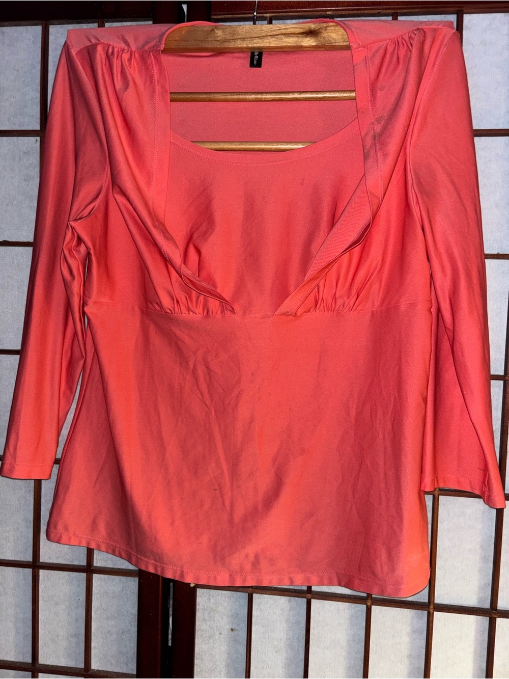 Essentials by Milano Coral Scoop-Neck Long Sleeve Top